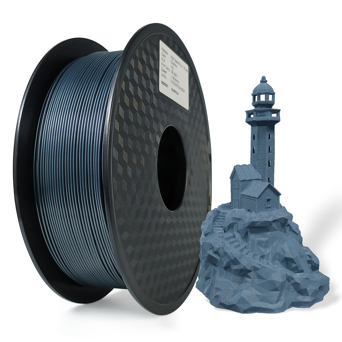 Layer Junkies High Speed PLA – Graphite | 1.75mm, 1kg