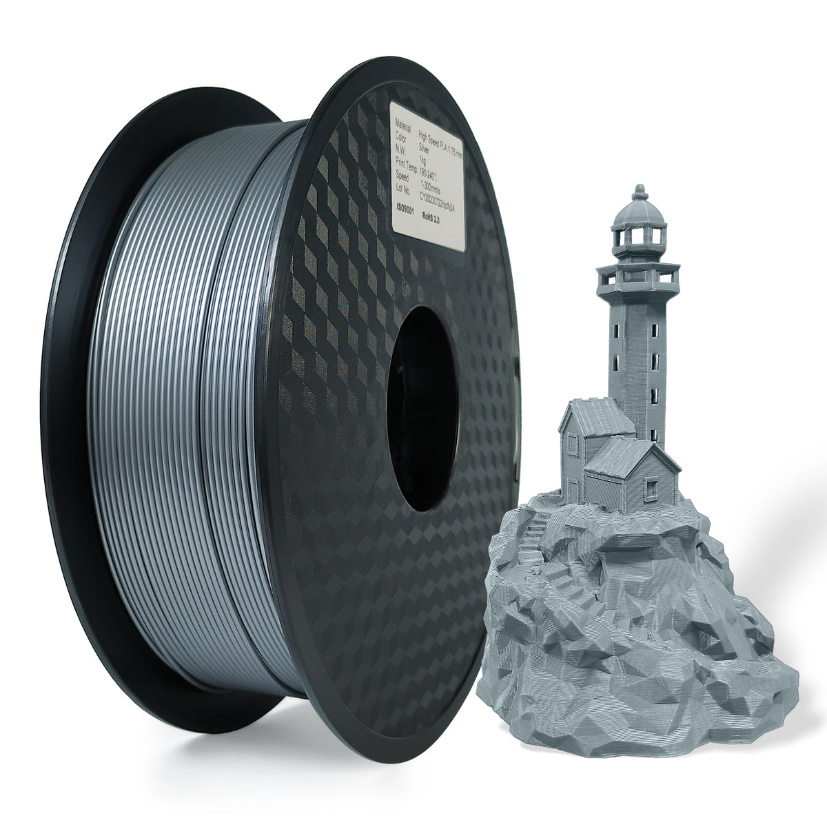 Layer Junkies High Speed PLA – Silver | 1.75mm, 1kg