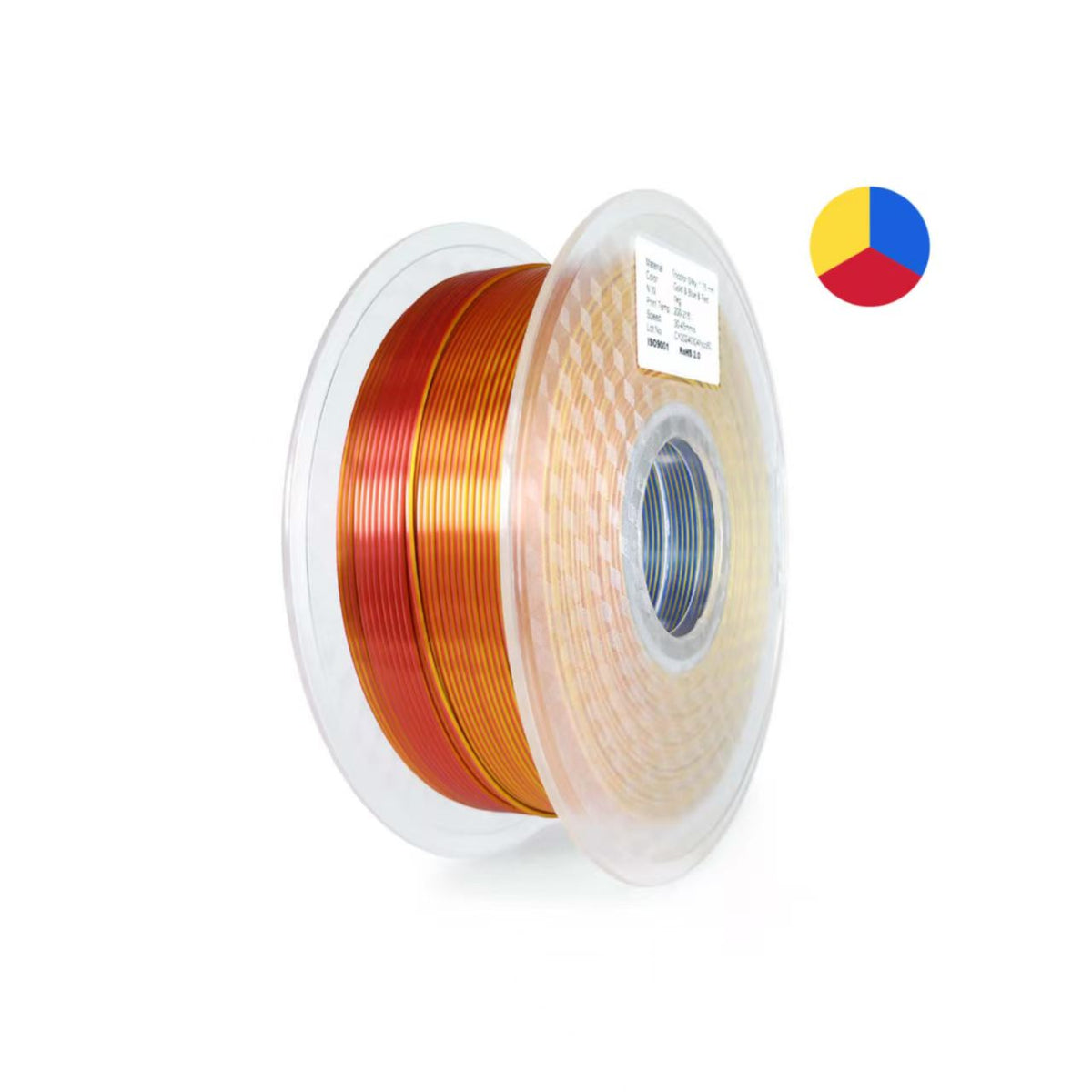 Layer Junkies Tricolor Silk PLA – Gold & Blue & Red | 1.75mm, 1kg